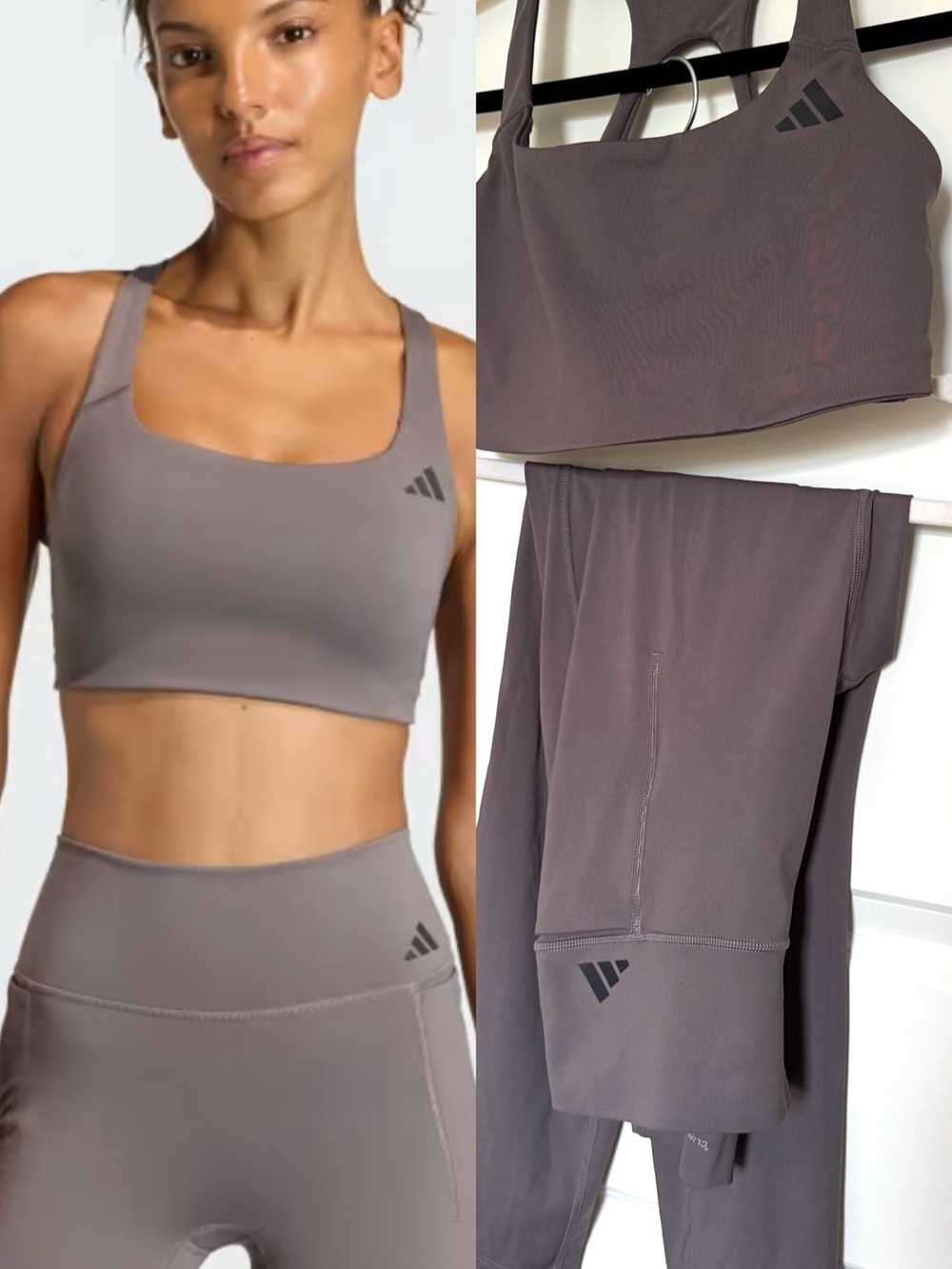 Adidas Women's Optime Workout Medium Support Bra & Full Length Leggings